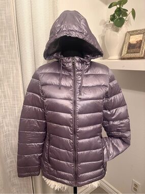 Andrew Marc Women’s Hooded Puffer Jacket in Lavender